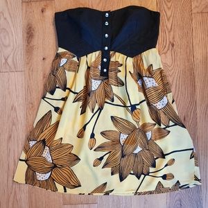 Hype Strapless Silk Mini Dress sz S cocktail party wedding holiday midi